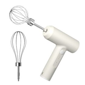 Wireless Electric Food Mixer Portable 3 Speeds Egg Beater Baking Dough Cake Cream Mixer Kitchen Tools (Color: White)