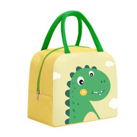 1pc Cartoon Rabbit Animal Cute Bento Bag; School Insulation Lunch Box; Lunch Bag (Color: Yellow Dinosaur)