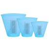 3Pcs Silicone Food Storage Bags Reusable Leakproof Food Container Set with 3 Seals Microwave Dishwasher Safe Environment Friendly 8.5Oz/17Oz/25.4Oz